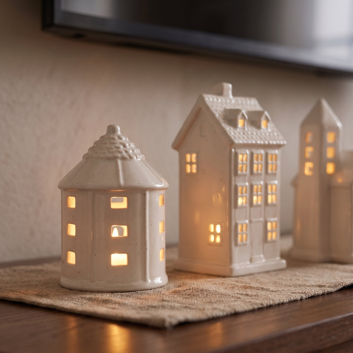 Casitas de Cerámica con luz LED