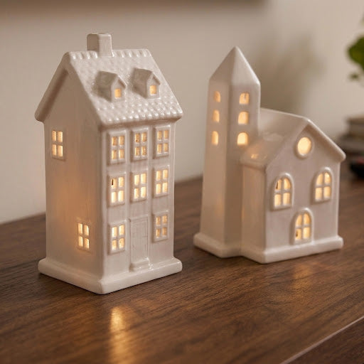 Casitas de Cerámica con luz LED